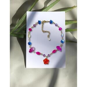 Colorful Beaded Floral Necklace